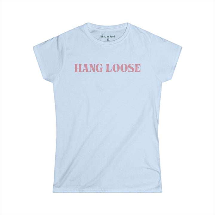 Light blue t-shirt with 'HANG LOOSE' text on a white background