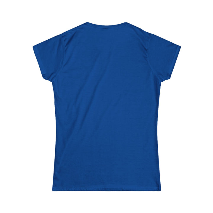 Back of blue t-shirt on a white background