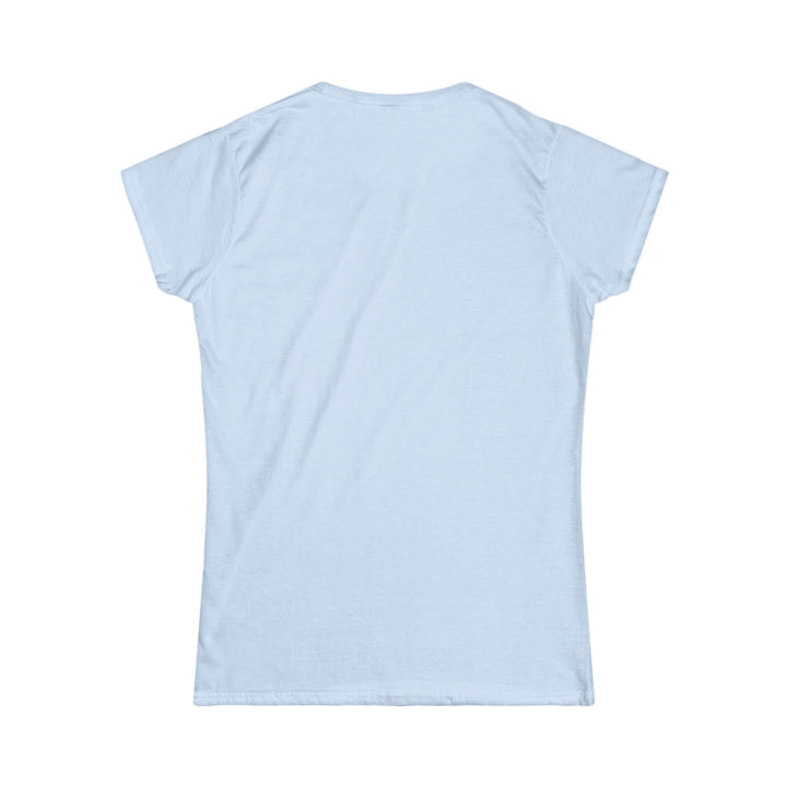 Back of light blue t-shirt on a white background