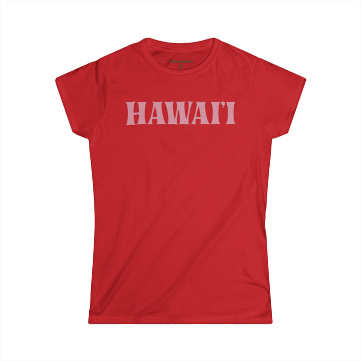Red t-shirt with 'HAWAII' printed on it against a white background