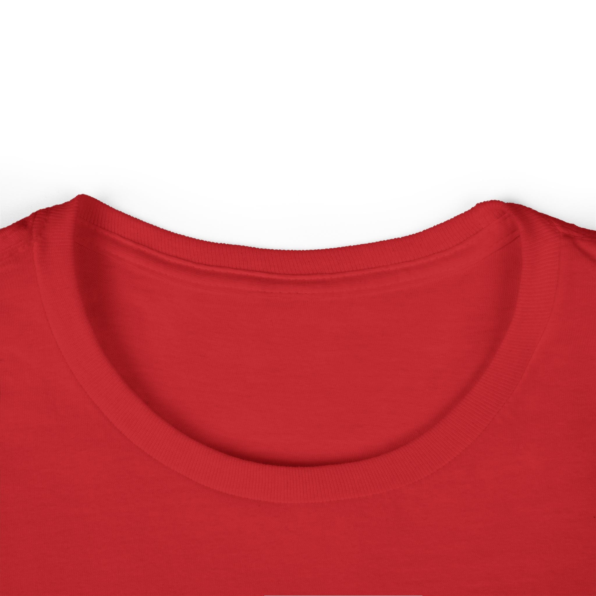 Close-up of a red shirt with a white background