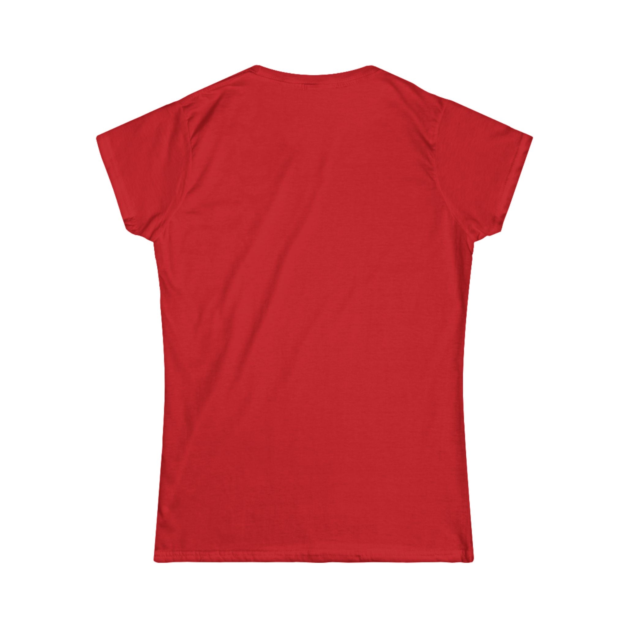 Back of red t-shirt on a white background