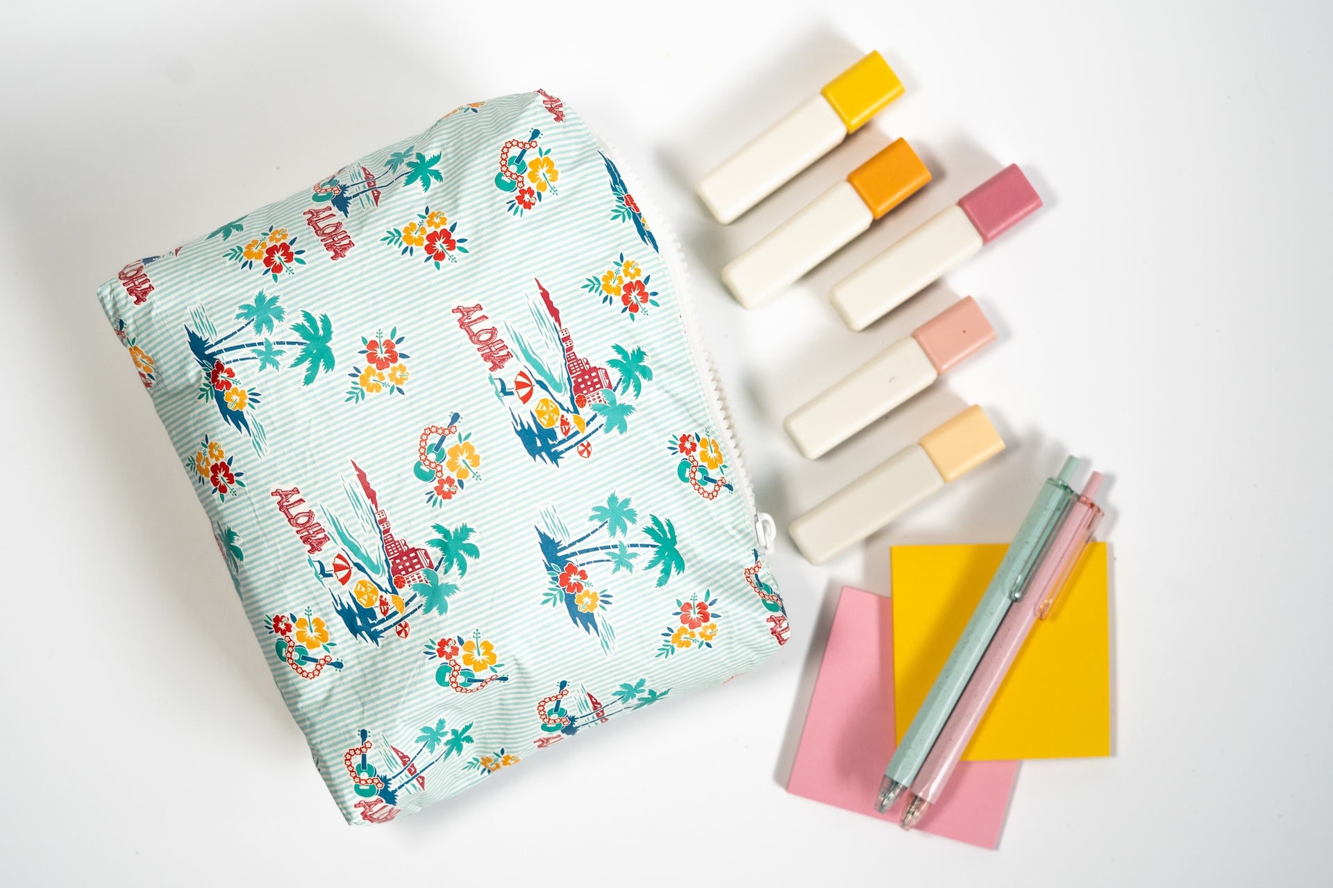 Beach Front Stripe Tyvek Zip Pouch