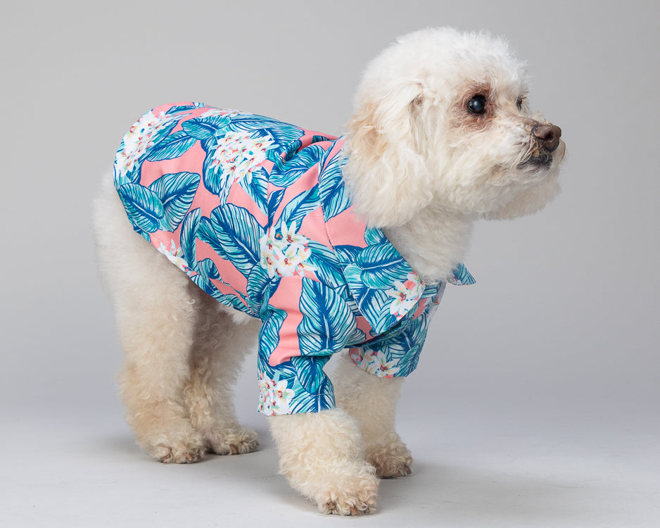 Palm Floral Resort Shirt for Pets